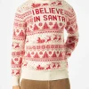 Weißer Herrenpullover mit Weihnachtsdruck