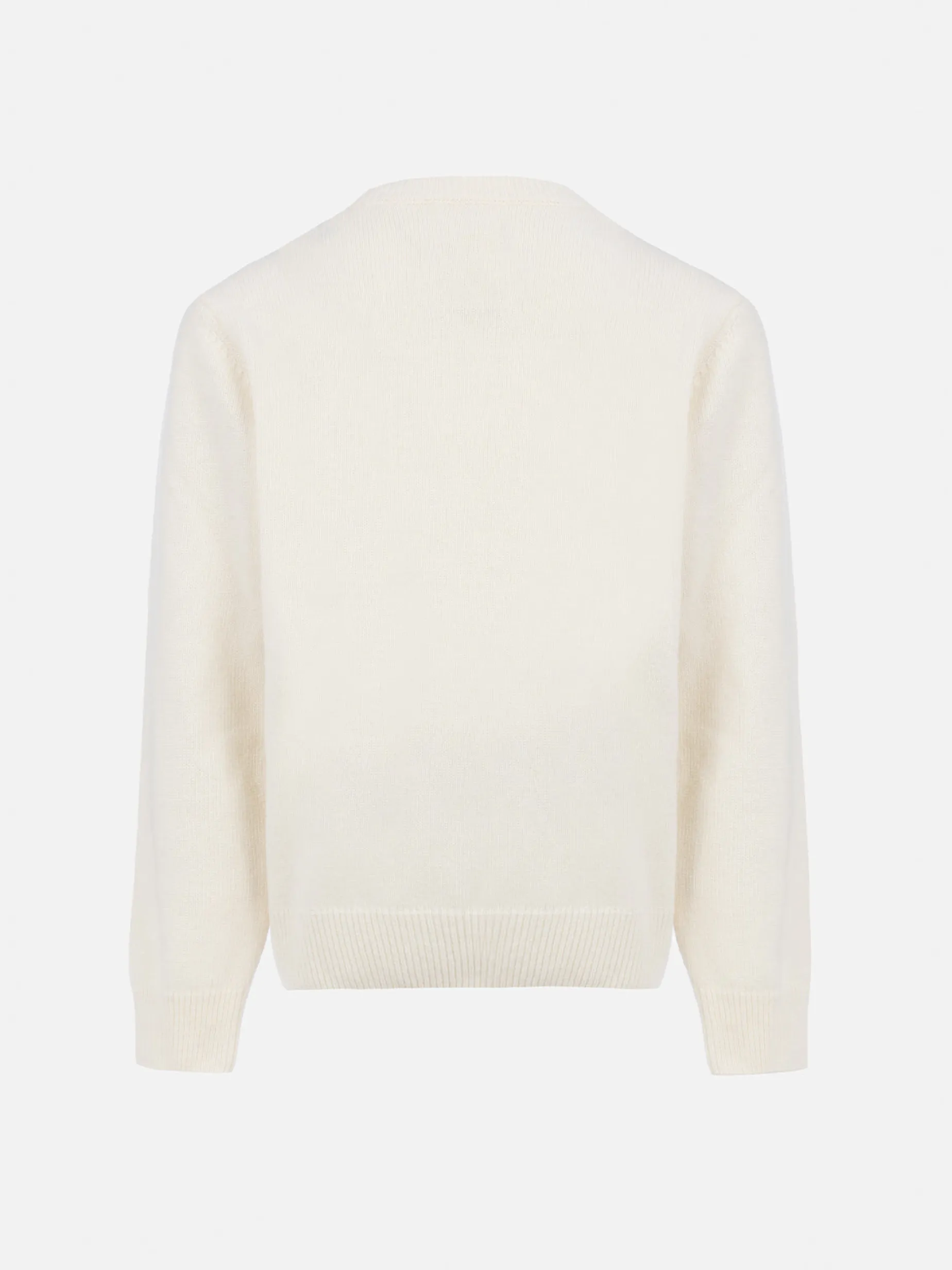 Weißer Jungenpullover Douglas mit Rundhalsausschnitt und Jacquard-Logo aus dem Film „Vacanze di Natale“ | VACANZE DI NATALE SONDERAUSGABE