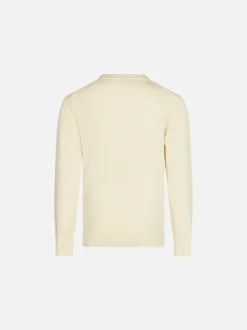 Weißer Jungenpullover mit St. Moritz-Jacquard-Print