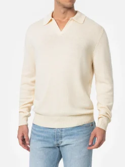 Weißer Kaschmir-Pullover mit Polokragen Covent für Herren