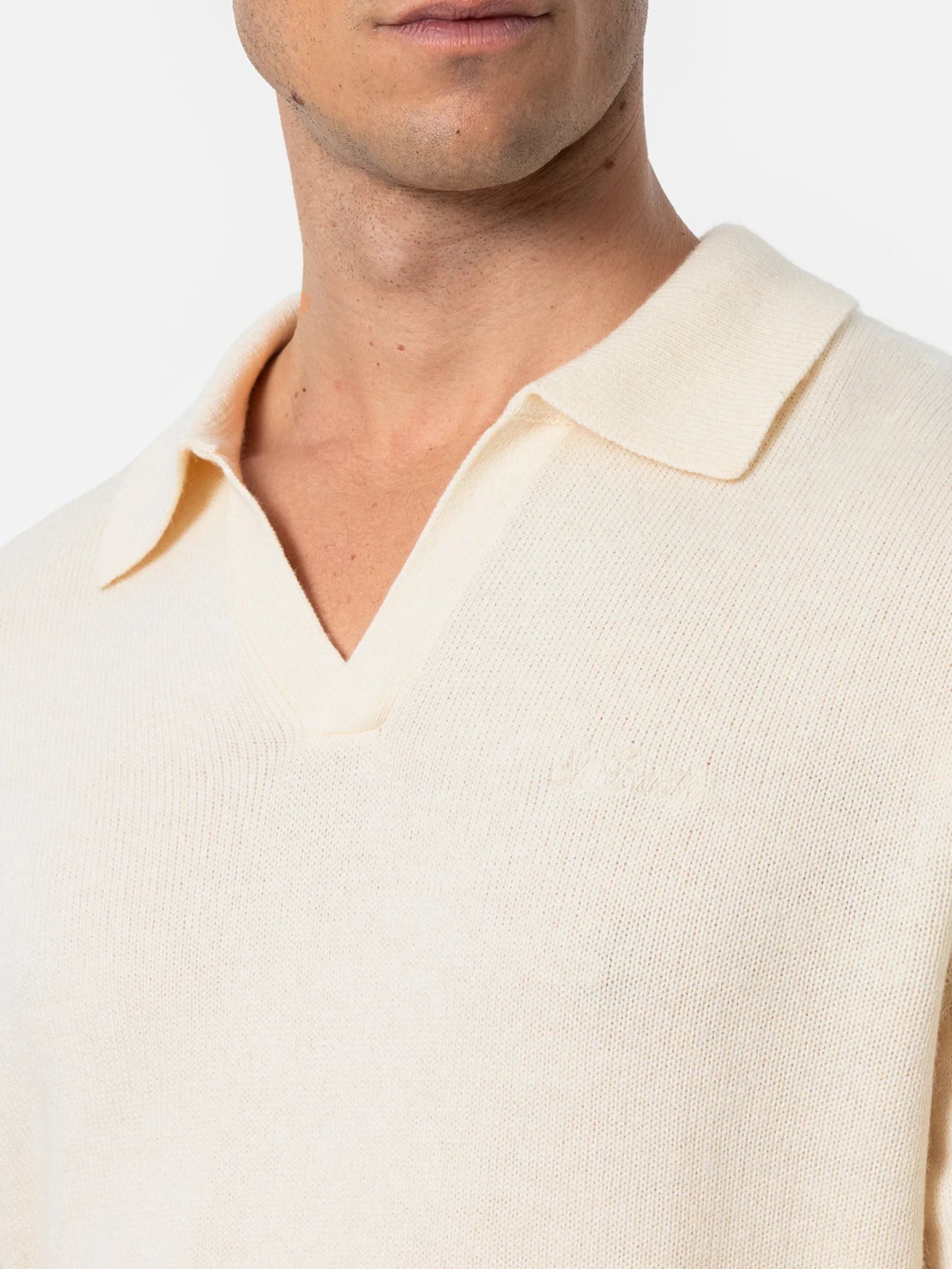 Weißer Kaschmir-Pullover mit Polokragen Covent für Herren