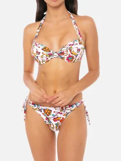 Weißer Maiolika-Bralette-Bikini