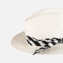 Weißer Papierhut mit Bandeau mit Zebramuster