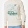 Weißer Pullover für Herren Heron mit Jacquard-Print Mountain Lover