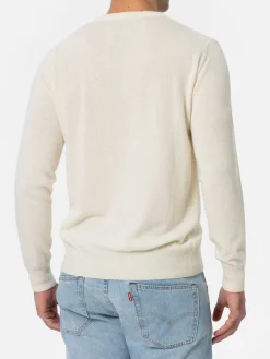 Weißer Pullover für Herren Heron mit Snoopy-Tennischampion-Stickerei | SNOOPY PEANUTS SPECIAL EDITION