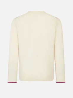 Weißer Pullover für Mädchen mit Rundhalsausschnitt und Barbie-Aufdruck | BARBIE-SONDEREDITION