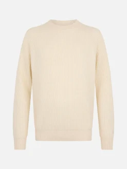 Weißer Rippenpullover für Herren Marine