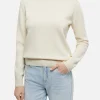 Weißer Rollkragenpullover für Damen Moody
