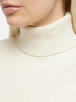 Weißer Rollkragenpullover für Damen Moody