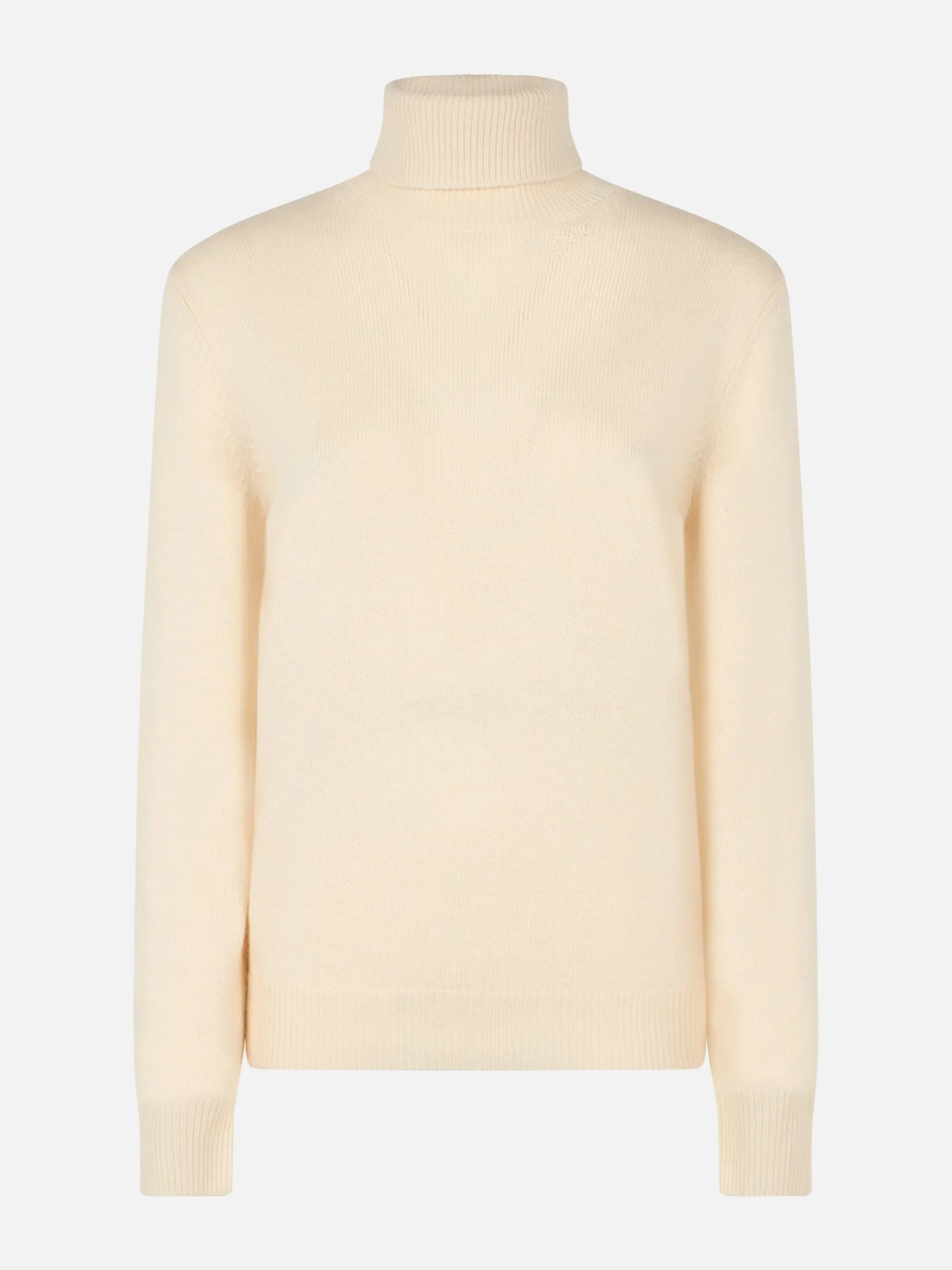Weißer Rollkragenpullover für Damen Moody