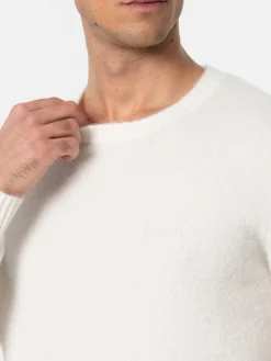 Weißer Rundhals-Stretchpullover für Herren Regent