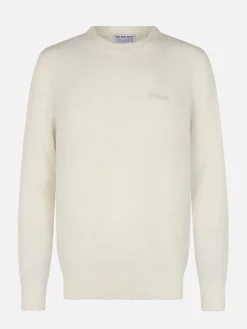 Weißer Rundhals-Stretchpullover für Herren Regent