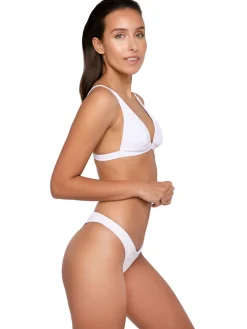 Weißer Triangel-Bikini für Damen