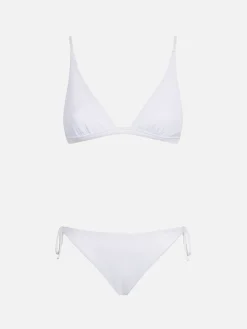 Weißer Triangel-Bikini für Damen