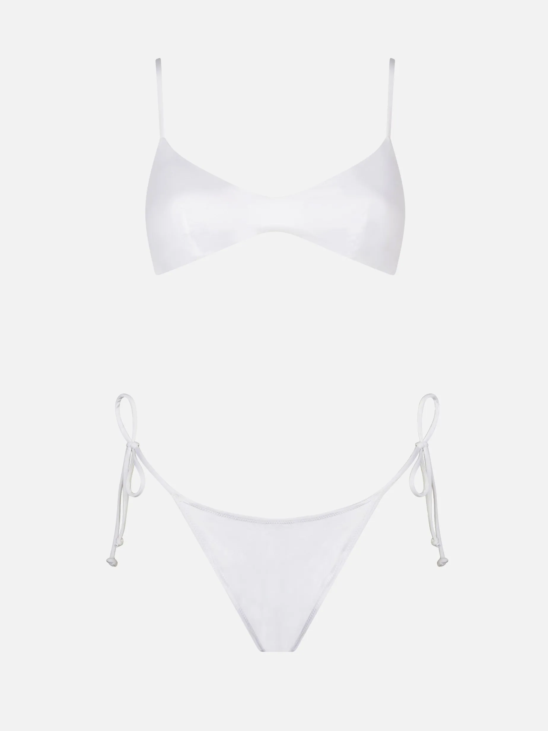 Weißer Triangel-Bikini für Damen