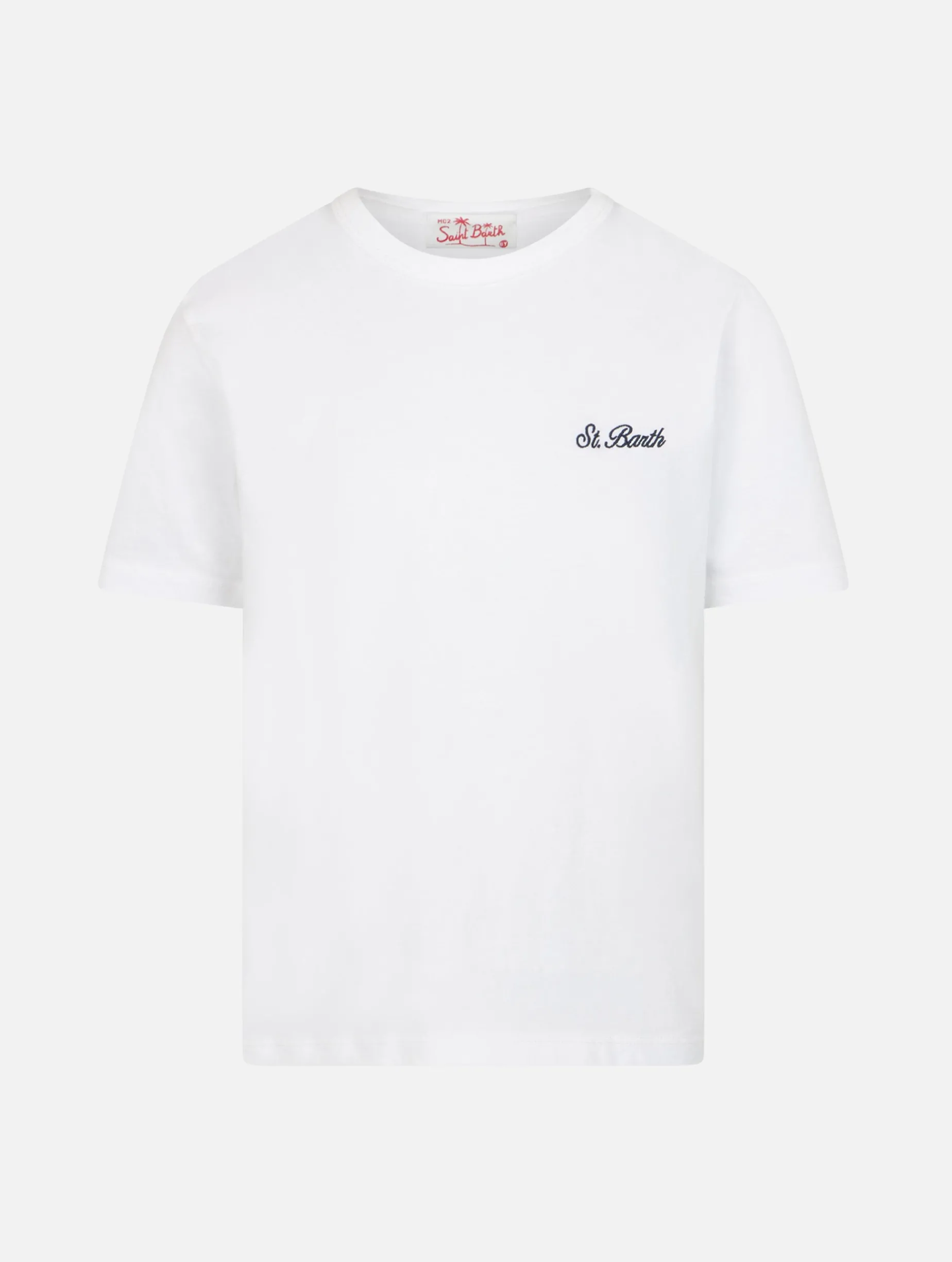 Weißes Baumwolljersey-T-Shirt „Dover“ für Jungen mit St. Barth-Stickerei
