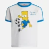 Weißes Baumwoll-T-Shirt für Jungen Dean Jr mit Bart-Simpson-Aufdruck und Stickerei | DIE SIMPSON-SONDERAUSGABE