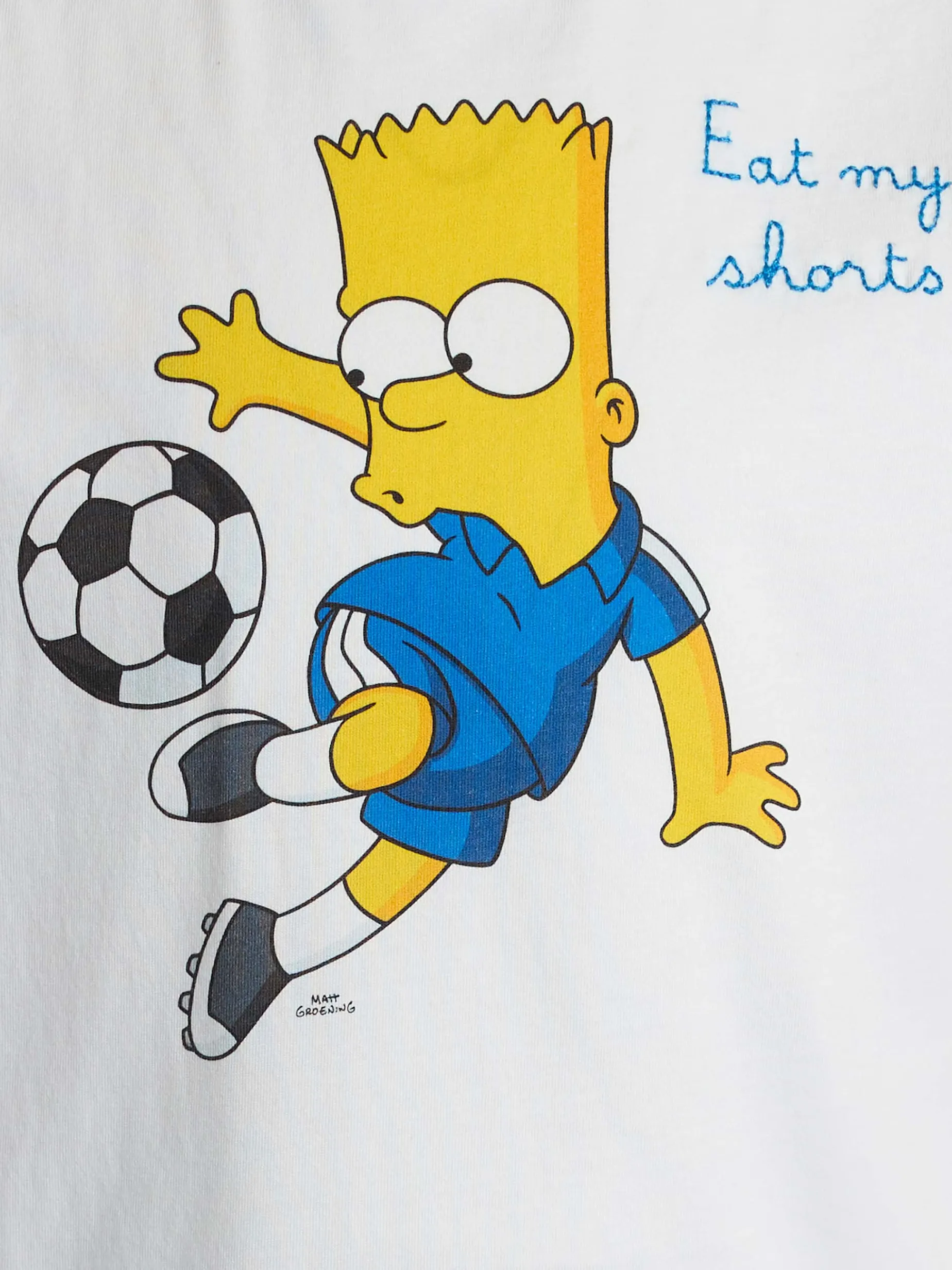 Weißes Baumwoll-T-Shirt für Jungen Dean Jr mit Bart-Simpson-Aufdruck und Stickerei | DIE SIMPSON-SONDERAUSGABE