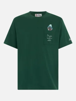 Weißes Coyyon-T-Shirt Connor für Herren mit „Do you want a cola“-Stickerei