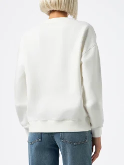 Weißes Damen-Sweatshirt aus Fleece-Baumwolle Stardust
