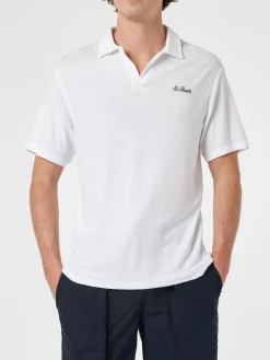 Weißes Herren-Terry-Poloshirt Jeremy