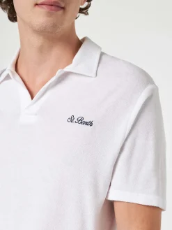 Weißes Herren-Terry-Poloshirt Jeremy