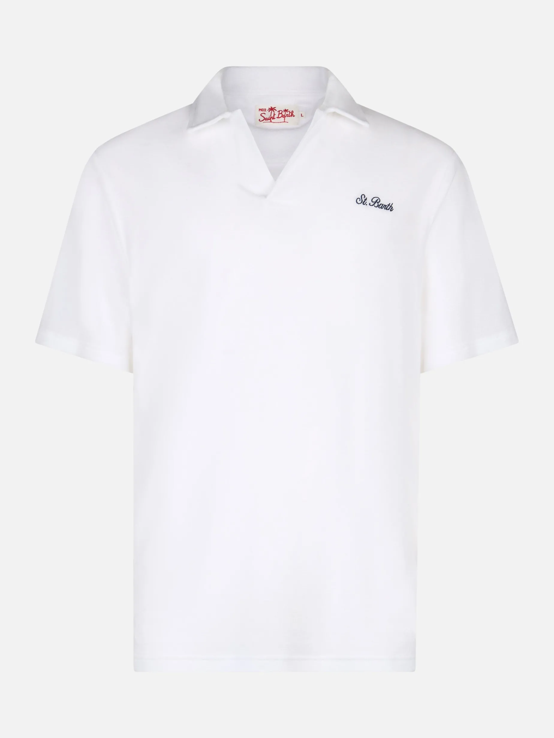 Weißes Herren-Terry-Poloshirt Jeremy