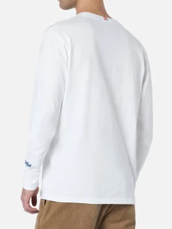 Weißes Herren-T-Shirt Luton mit Vacanze Negare-Stickerei | VACANZE DI NATALE SONDERAUSGABE
