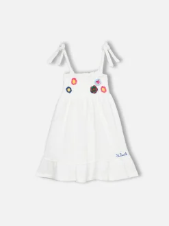Weißes Häkelkleid für Mädchen