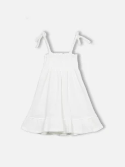 Weißes Häkelkleid für Mädchen
