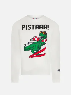 Weißes Jungen-T-Shirt mit Dinosaurier-Aufdruck