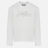 Weißes Langarm-T-Shirt Penny für Mädchen mit Saint Barth-Strass-Logo