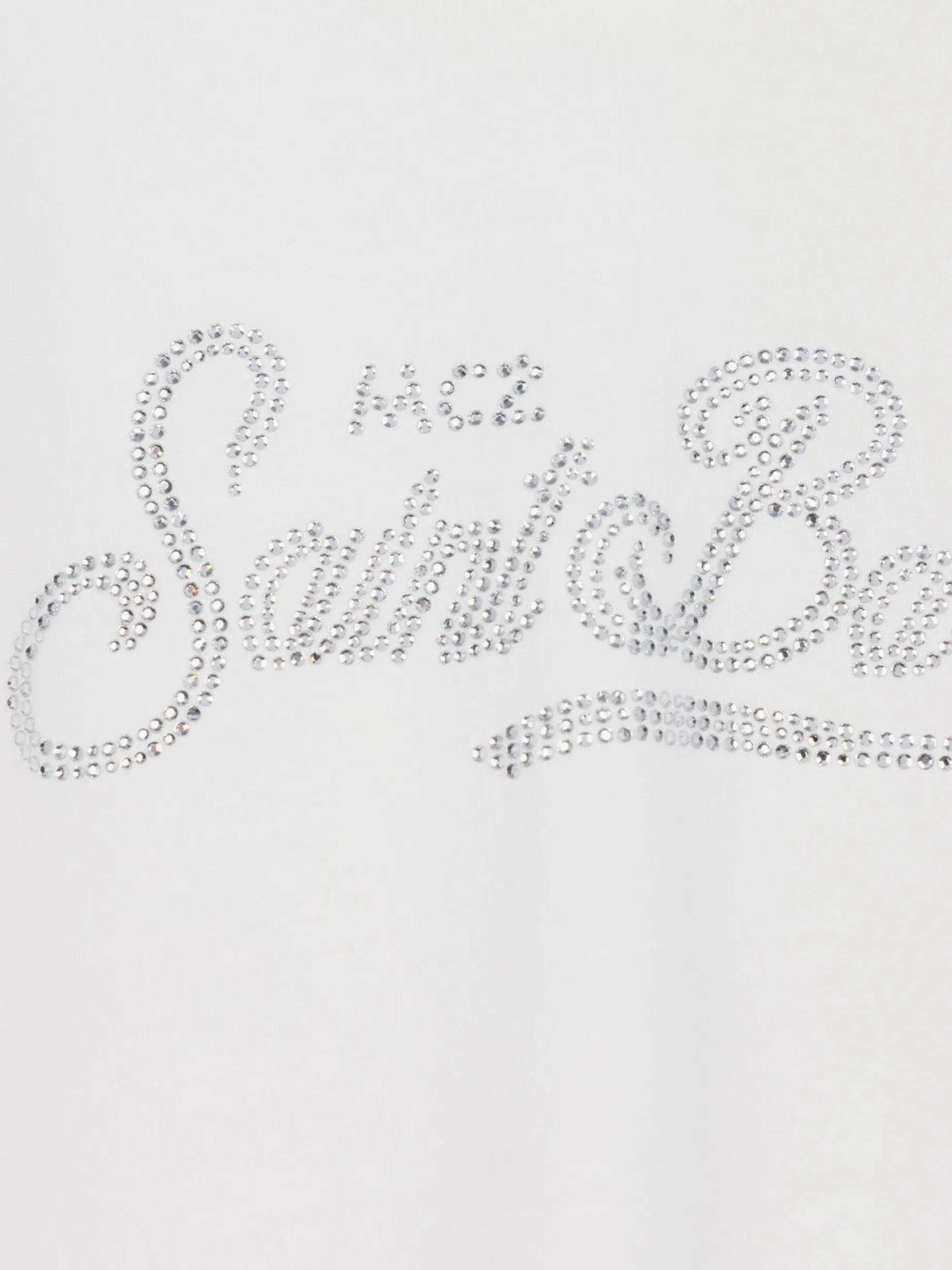Weißes Langarm-T-Shirt Penny für Mädchen mit Saint Barth-Strass-Logo