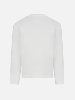 Weißes Langarm-T-Shirt Penny für Mädchen mit Saint Barth-Strass-Logo