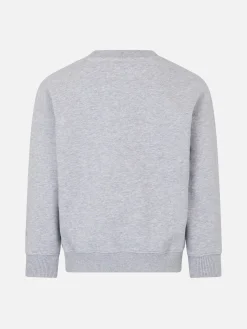 Weißes Mädchen-Sweatshirt mit Rundhalsausschnitt und Süßigkeiten-Aufnähern