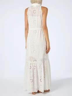 Weißes Neckholderkleid Ida aus Sangallo-Spitze für Damen
