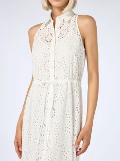 Weißes Neckholderkleid Ida aus Sangallo-Spitze für Damen