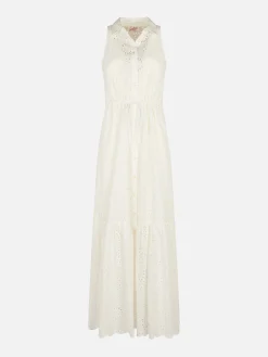 Weißes Neckholderkleid Ida aus Sangallo-Spitze für Damen