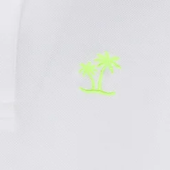 Weißes Piquet-Poloshirt für Jungen mit neongelbem St. Barth-Logo