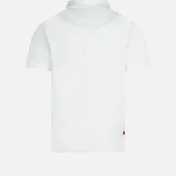 Weißes Poloshirt aus Baumwoll-Piqué mit Stickerei für Jungen