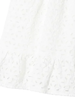 Weißes Sangallo-Kleid für Mädchen