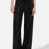 Weite Damenhose Lucette mit schwarzen Pailletten