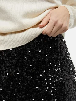 Weite Damenhose Lucette mit schwarzen Pailletten