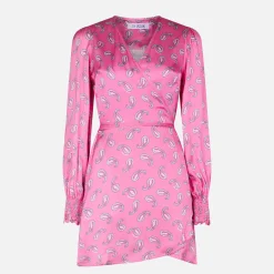 Wickelkleid aus Satin mit Paisley-Print