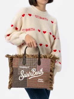 Wollhandtasche Colette mit Hahnentritt-Muster
