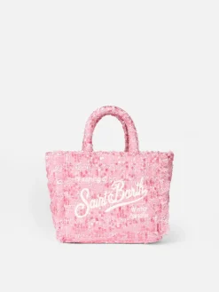 Wollhandtasche Mini Vanity mit rosa Tweedmuster