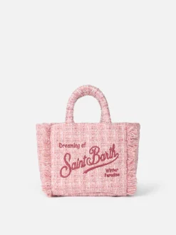Wollhandtasche Mini Vanity mit rosa Tweedmuster