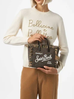 Wollhandtasche „Mini Vanity“ mit Hahnentrittmuster