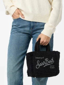 Wollhandtasche Mini Vanity mit schwarzem Tweedmuster