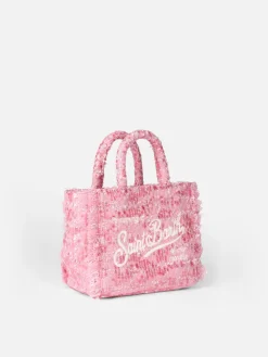 Wollhandtasche Mini Vanity mit rosa Tweedmuster